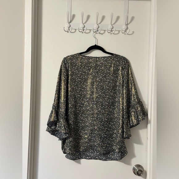 LC Lauren Conrad Business Floral Flutter-Lustrous Sleeve Top Plus Size XXL (20) - Picture 3 of 8